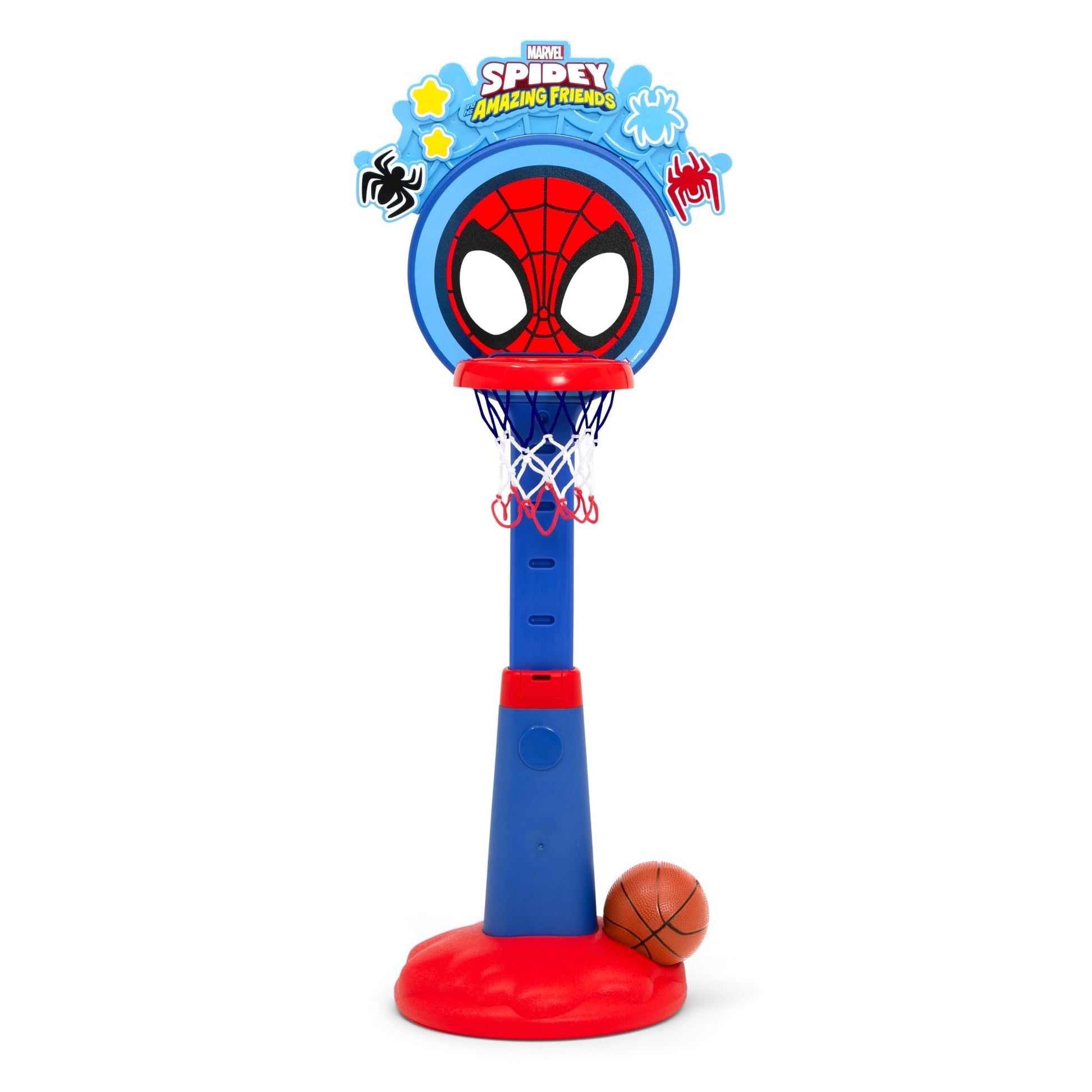 Delta Children Spidey and His Amazing Friends Plastic Basketball Set Includes Basketball Hoop, 1 Basketball and Ball Pump