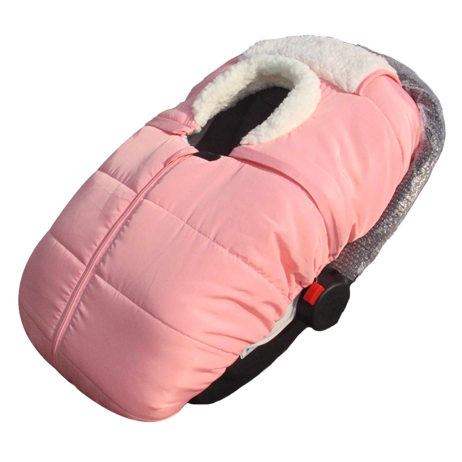 Winter Baby Car Seat Cover, Infant Carrier Cover Cold Weather, Windproof Newborn Warm Carseat For Unisex Babies(Pink)