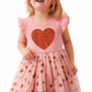 Girls Valentines Dress Glittering Heart Print Tutu Valentines Day Birthday Princess Dress Mesh Tulle Valentines Outfit 6T/1837