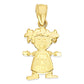 10K Solid Gold Newborn Girl Pendant, Young Child Jewelry, Baby Shower Gifts For New Moms