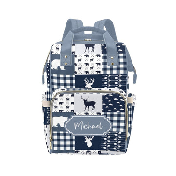Noverbibi Custom Diaper Bag for baby Customized Woodland Deer Baby Bag Personalized Nursing Bags with Name Custom Name Mommy Day