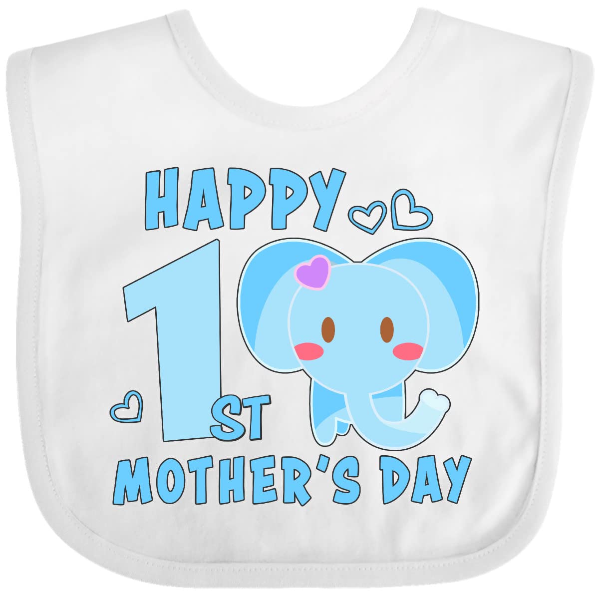 Inktastic Happy First Mothers Day With Elephant Baby Bib White 2F598