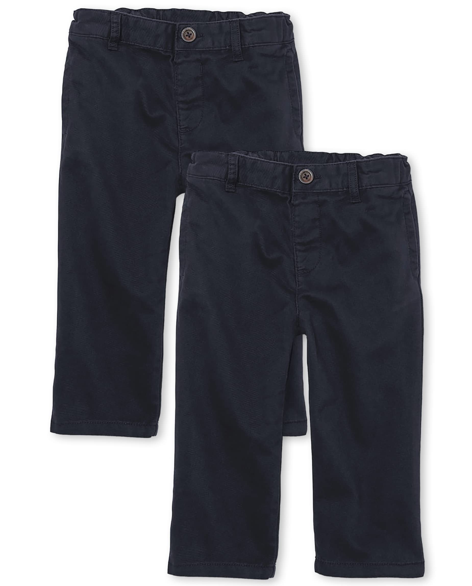 The Children'S Place Baby Boys' And Toddler Stretch Chino Pants, New Navy 2-Pack, 18-24 Months