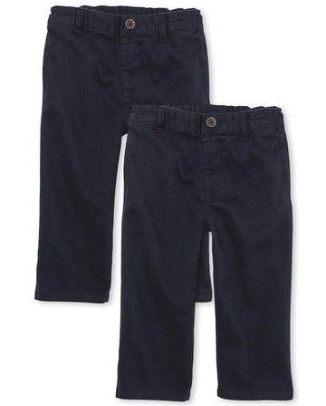 The Children'S Place Baby Boys' And Toddler Stretch Chino Pants, New Navy 2-Pack, 4T