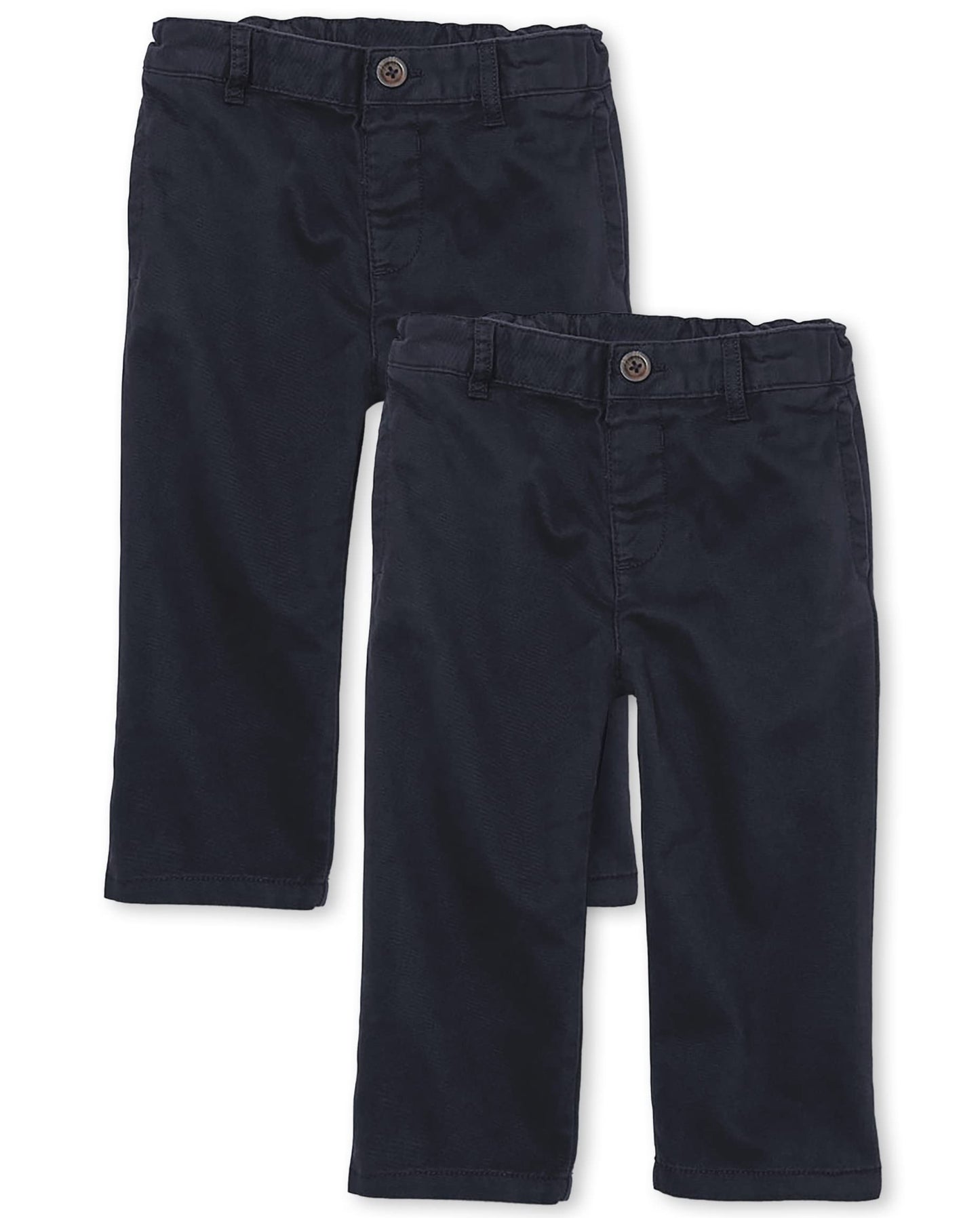 The Children'S Place Baby Boys' And Toddler Stretch Chino Pants, New Navy 2-Pack, 12-18 Months