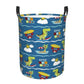 Pevtufa Dinosaur On The Beach Vacation Foldable Laundry Basket Organizer,Fabric Clothes Toy Storage Basket Nursery Hamper Storag