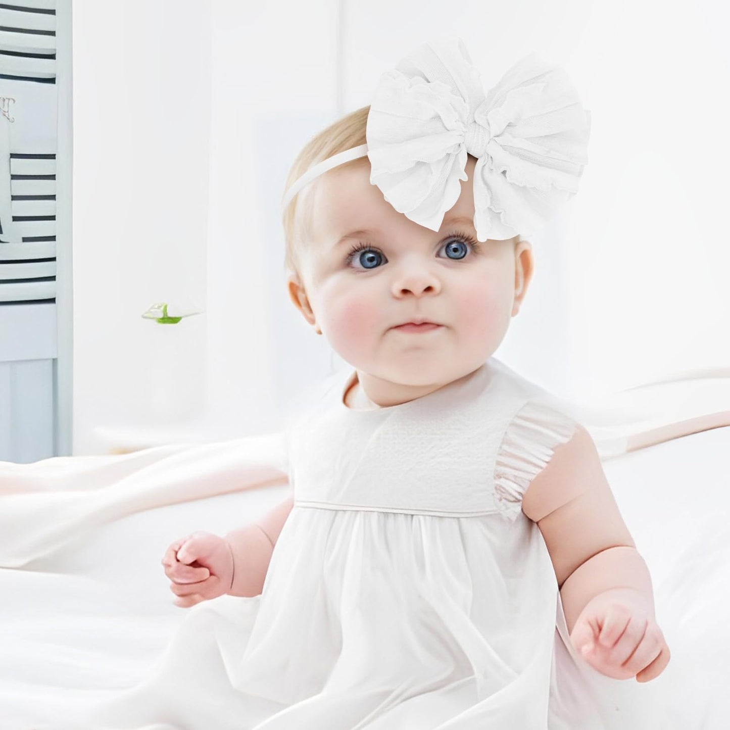 Lanmerry Baby Girls Headbands Bows Newborn Lace Hair Bow Hair Accessories For Infant Baby Girls Headband Toddler Black White Lig