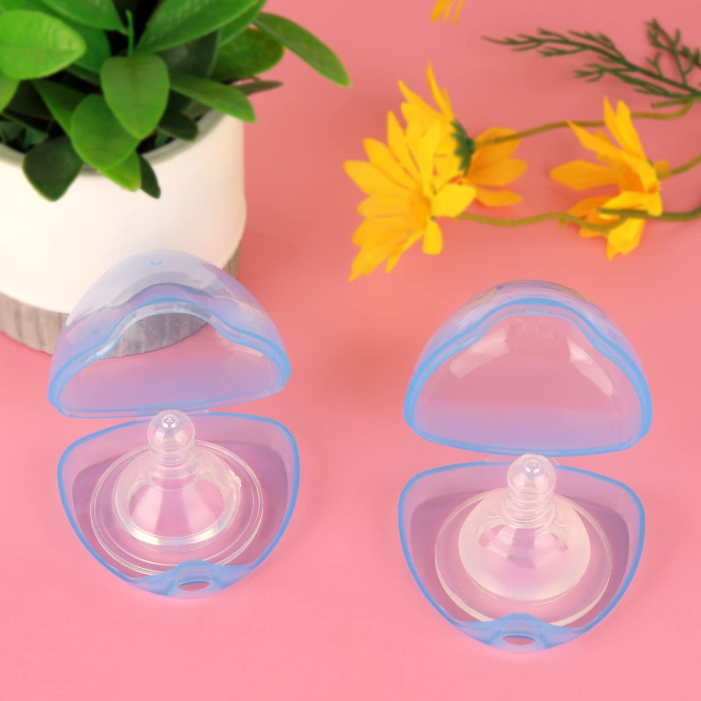 Accmor Pacifier Case, Pacifier Holder Case, Pacifier Container For Travel, Bpa Free,Transparent Blue, 6 Pack