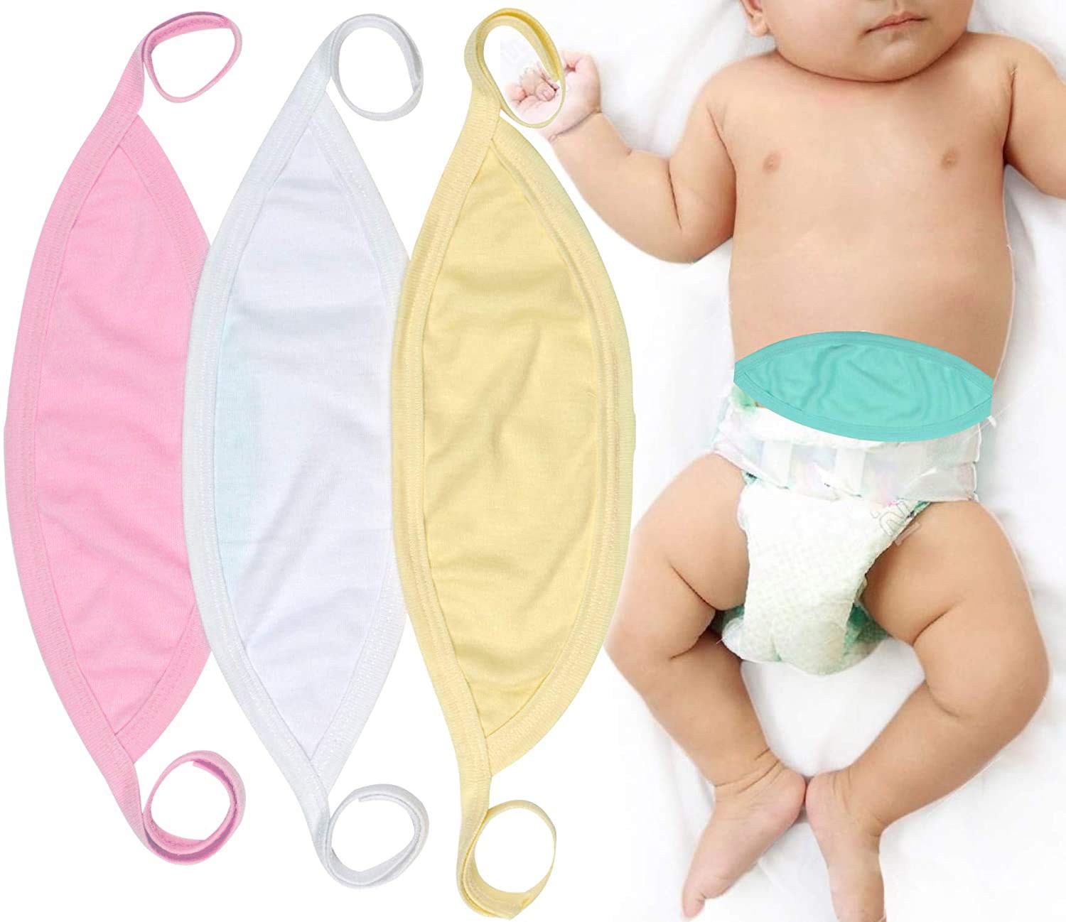 Tobeinstyle Babies' 3 Pack Comfortable Newborn Baby Belly Binder - Gir – Cutebab WBCBBB08VGZW63N
