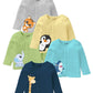 Minicult Cotton TShirt With Front Open Snap Button Unisex Jhabla For Baby (36 Months, Pack Of 5) Multicolour, Regular Fit