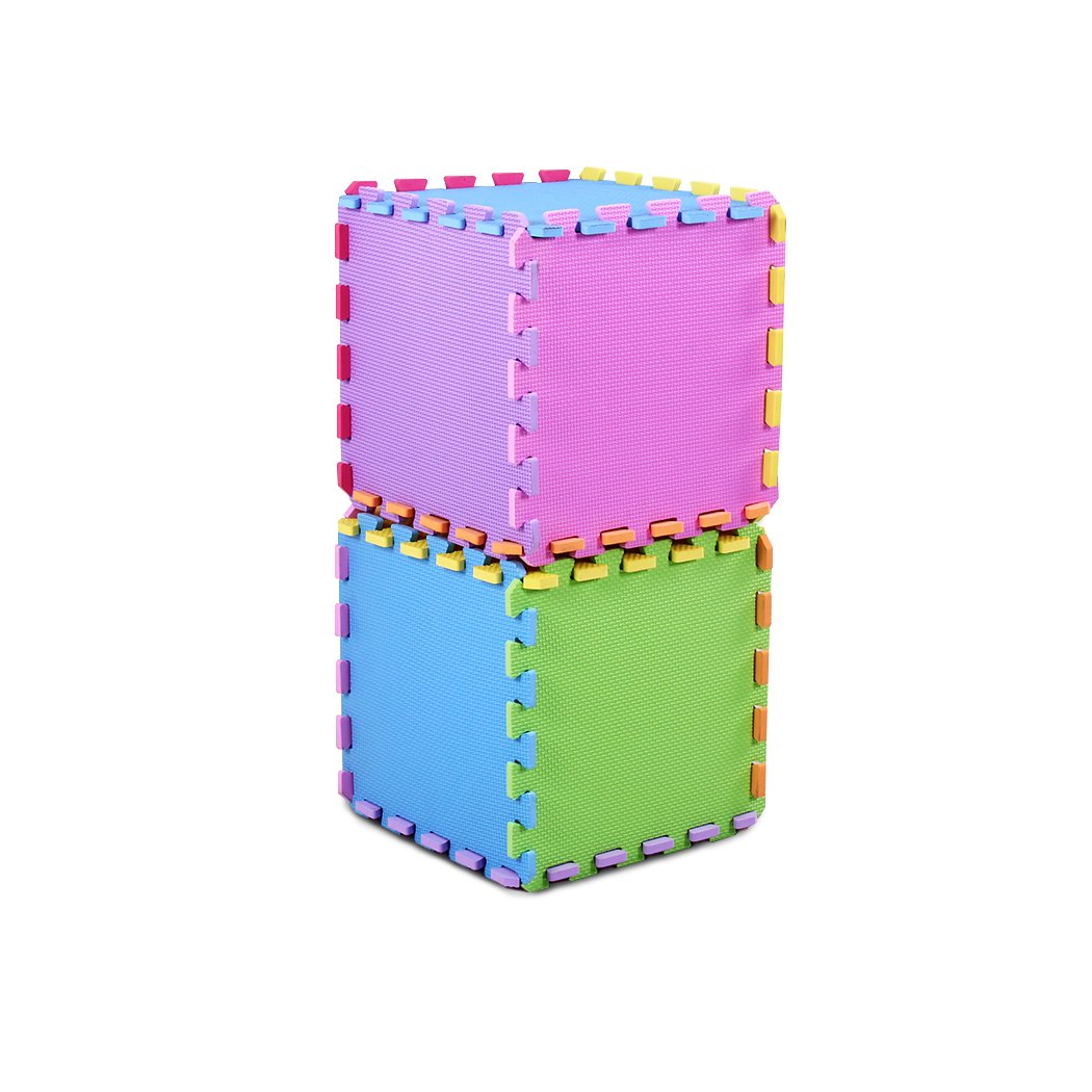 Meiqicool Eva Foam Puzzle Play Mat For Baby - Non Toxic Interlocking Soft Floor Tiles - Kids Toddler Infant Children Room And Ya
