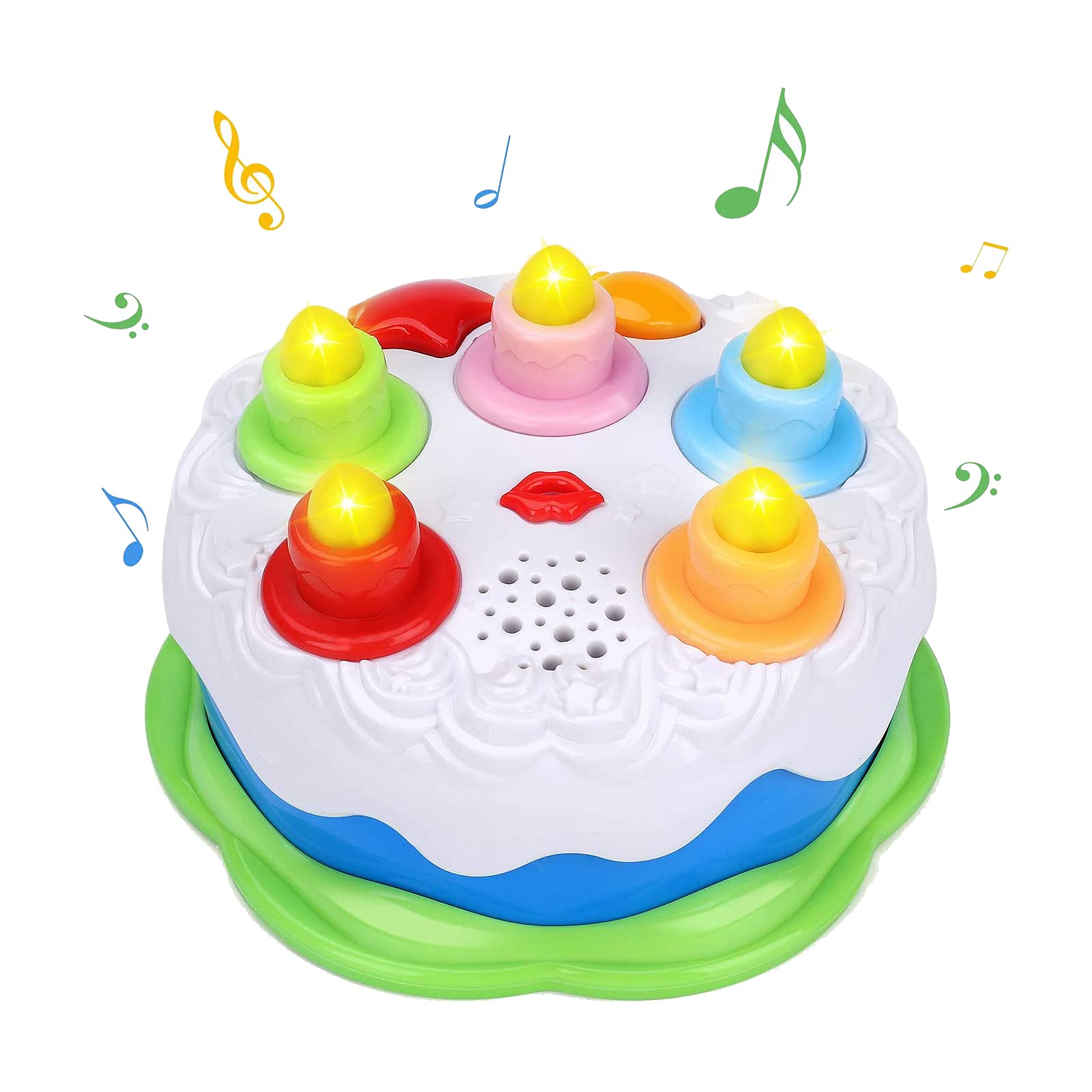 OKREVIEW First Birthday Cake Toy - Todderl Birthday Cake Toy with Candles and Songs for 18 Months+ Boys Girls Musical Birthday G