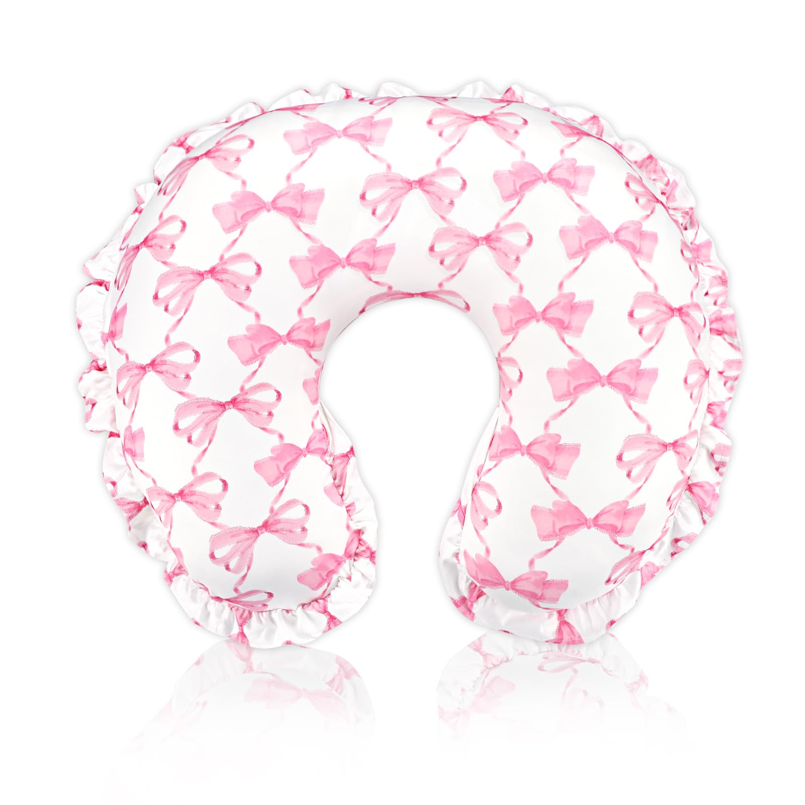 HNHUAMING Ruffle Nursing Pillow Cover, Removable Stetchy Case for Breastfeeding Pillows, Ultra Soft and Breathable Feeding Pillo