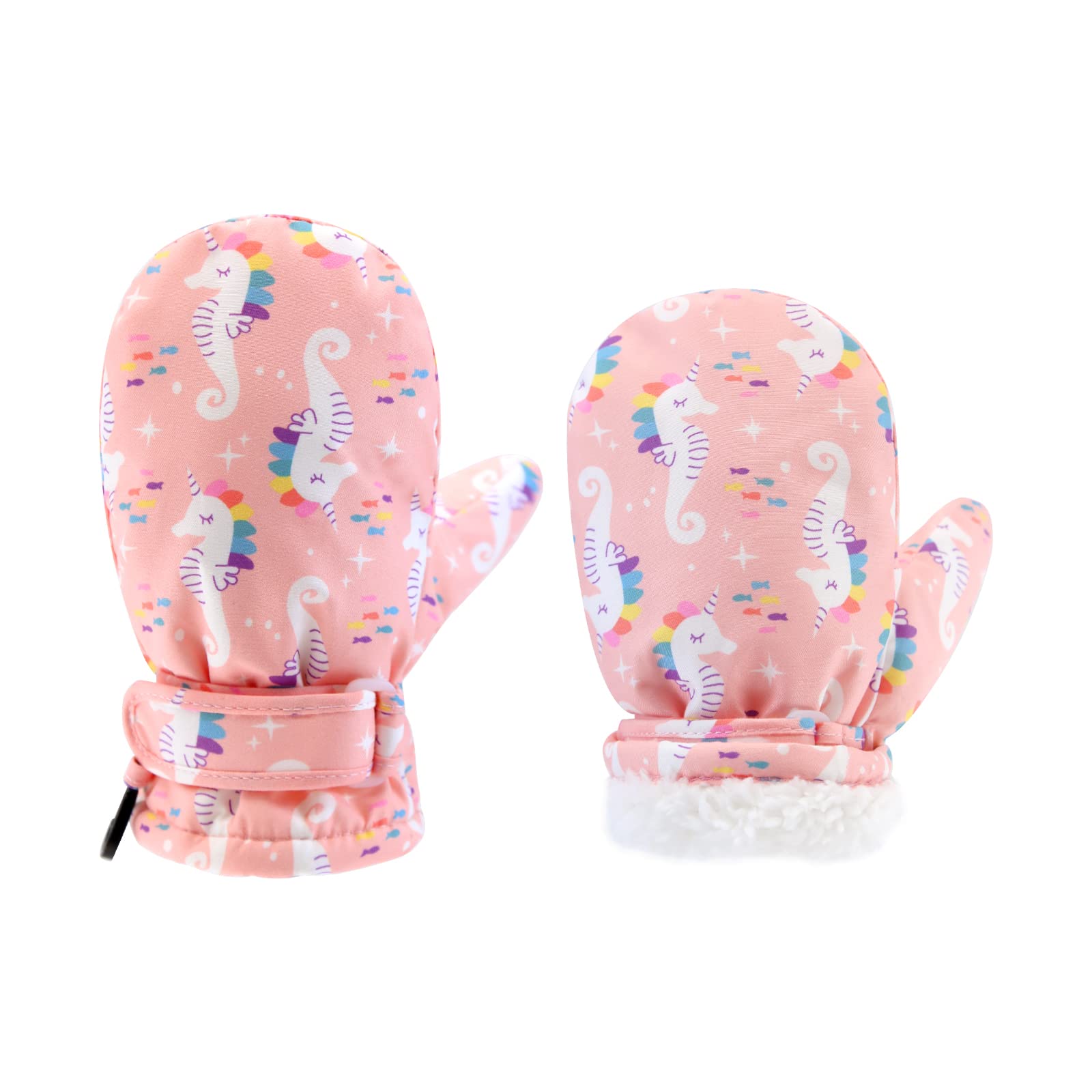 Raoexi Toddler Infant Winter Mittens Lined With Fleece Easy-On Baby Boy Girls Wa WBCBBB08RYL13MD
