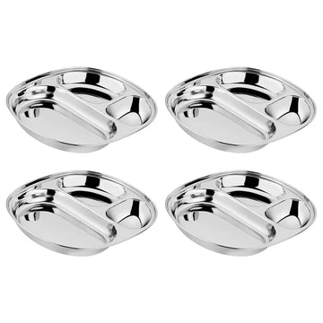 Ahimsa Stainless Steel Plates for Kids - Divided Plates for Toddlers, Pediatrician Designed, Non Toxic Toddler Plate, Camping Pl
