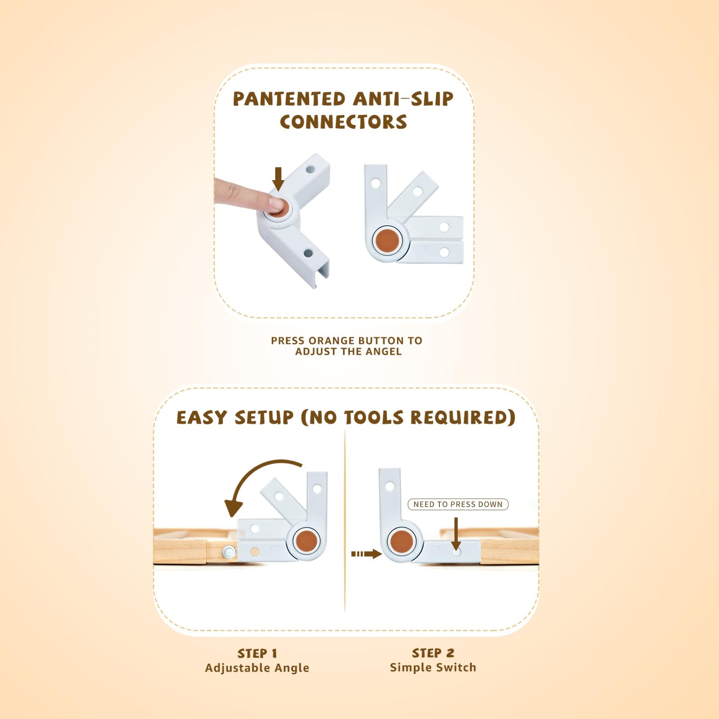 2Pcs Connectors For Wooden Playpen, Foldable & Expandable Baby Playpen Accessories For Big Playpen, Mutiple Options Of 0, 30, 60