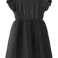 Lyxiof Girls Tutu Dress Casual Tulle Summer Solid Color Ruffle Sleeve Dress Black 100Cm