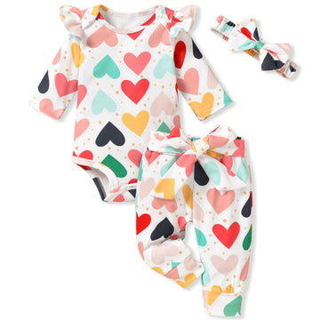 Aalizzwell 12-18 Months Infant Baby Girls Valentines Day Clothes Heart Long Sleeve Spring Outfit