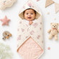 Newborn Baby Hooded Blanket (Cream White)