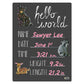 Cohas Hello World Newborn Baby Announcement Chalkboard Sign With Mountain Animal Theme, 12 By 16 Inches, No Marker