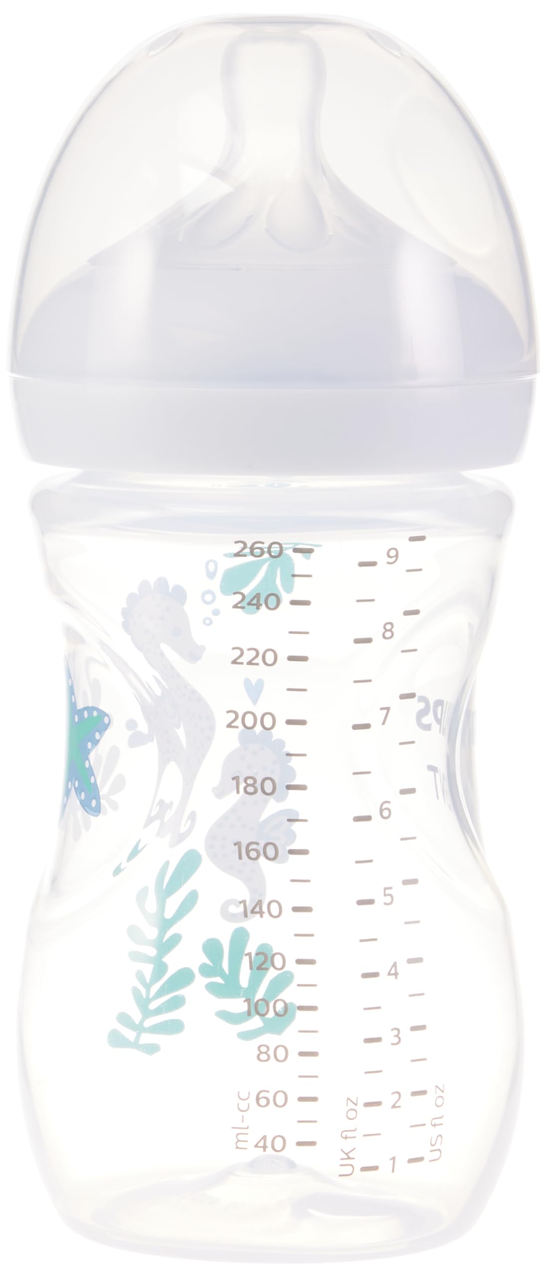 Philips Avent Natural Baby Bottles With Natural Response Nipples (Medium Flow, Flow 3), With Seahorse And Starfish Design, 9Oz,