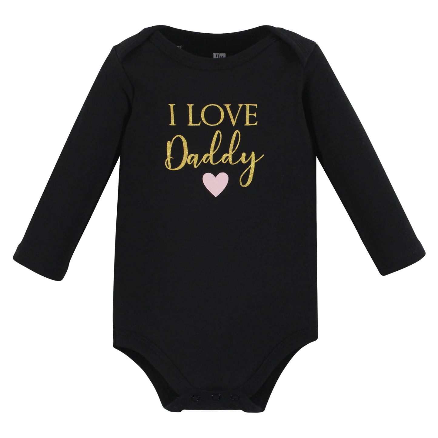 Hudson Baby Unisex Baby Cotton Long-Sleeve Bodysuits, Girl Daddy, 9-12 Months