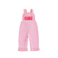 BULINGNA Baby Girl 1st 2nd Birthday Outfit Sleeveless Letters Embroidery Jumpsuit Overalls Corduroy Birthday Clothes (ONE, 12-18
