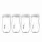 Gulicola Glass Baby Breastmilk Storage Bottles 8 Oz, Wide Neck Breastmilk Collection Bottles, 4 Pack - White