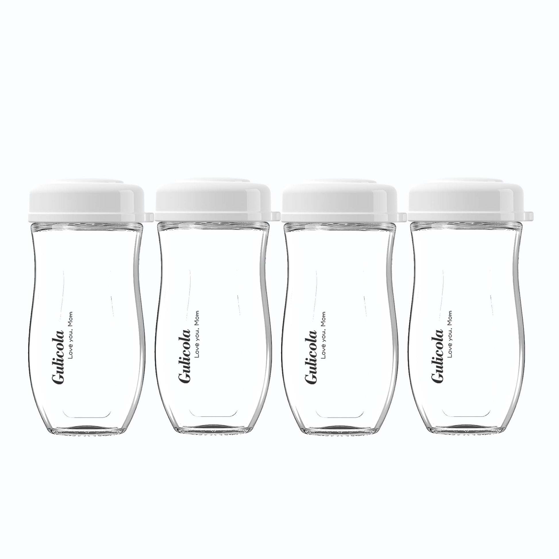 Gulicola Glass Baby Breastmilk Storage Bottles 8 Oz, Wide Neck Breastmilk Collection Bottles, 4 Pack - White