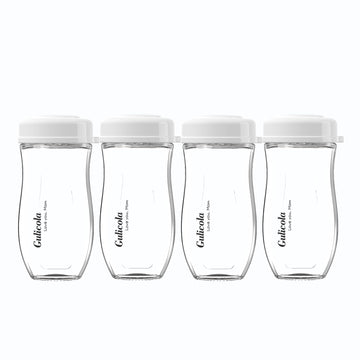 Gulicola Glass Baby Breastmilk Storage Bottles 8 Oz, Wide Neck Breastmilk Collection Bottles, 4 Pack - White