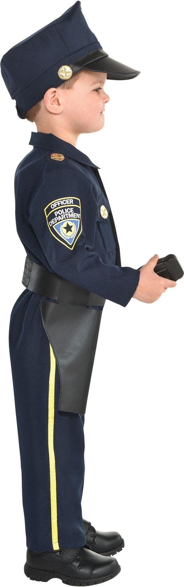Amscan Children'S Cops And Robbers Party Police Officer Costume (5 Piece), Navy Blue, Medium (8-10)