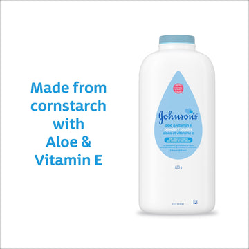 Johnson'S Baby Powder, Naturally Derived Cornstarch With Aloe & Vitamin E For Delicate Skin, Hypoallergenic And Free Of Parabens