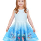 Labeca Baby Girls Printed Casual Party Dresses Twirly Sleeveless Dress Mermaid Blue Xs