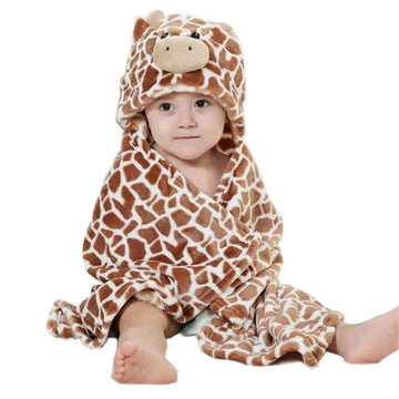 Vauwmsr Baby Hooded Blanket Ultra Soft Warm Newborn Infant Swaddle Wrap Bath Shower Towel, 25.6' X 39.4', Brown