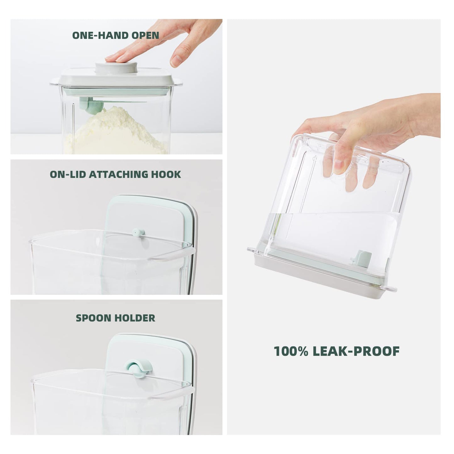 Tourdeus 1000Ml Formula Travel Container Airtight Formula Dispenser On The Go, 11Oz, 0.66Lb, 300G, Clear