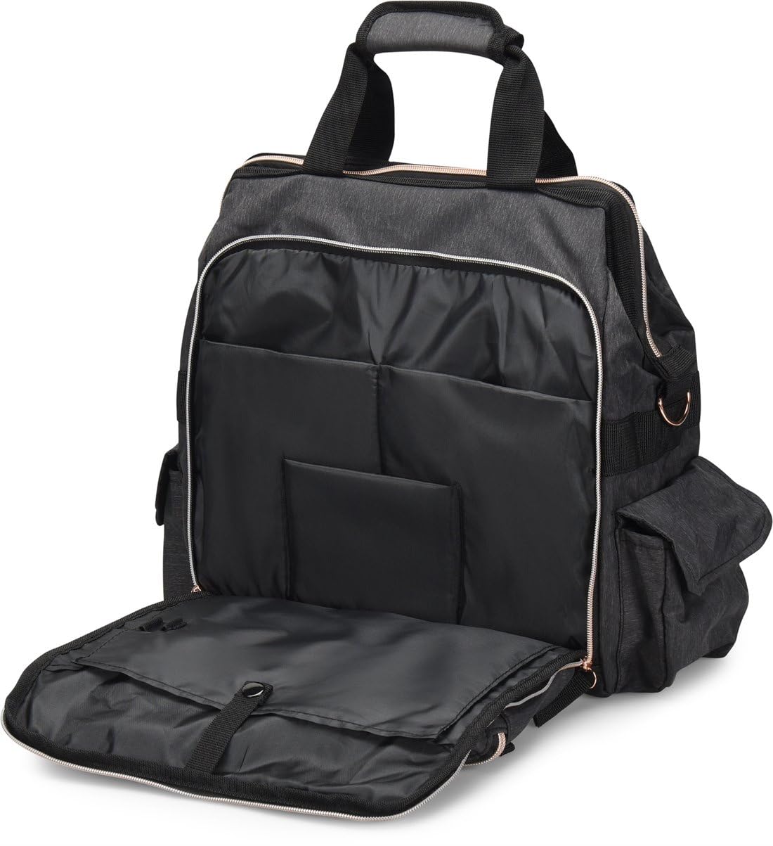 Nurse Mates Ultimate Nursing Bag | Multiple Compartments | Interior Laptop Compartment | Durable Zippers | Charcoal Rose