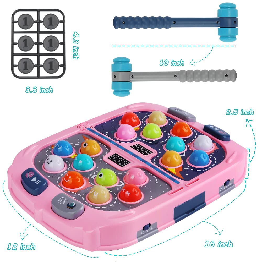 Hammer Mole Game,Toys for 3-12 Year Old Boys and Girls,Whack Game Toy for Toddlers,Birthday Gifts for 3 4 5 6 7 8+ Girls Kids,In