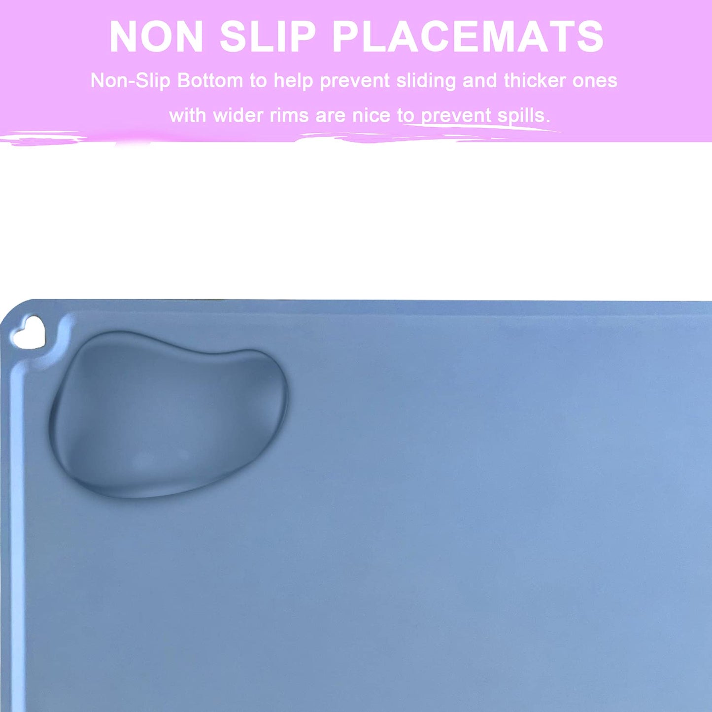 Silicone Placemats For Kids Baby Toddler, Non-Slip Portable Placemats For Dining Table, Heat Resistant, Washable, 3 Pack Baby Fo