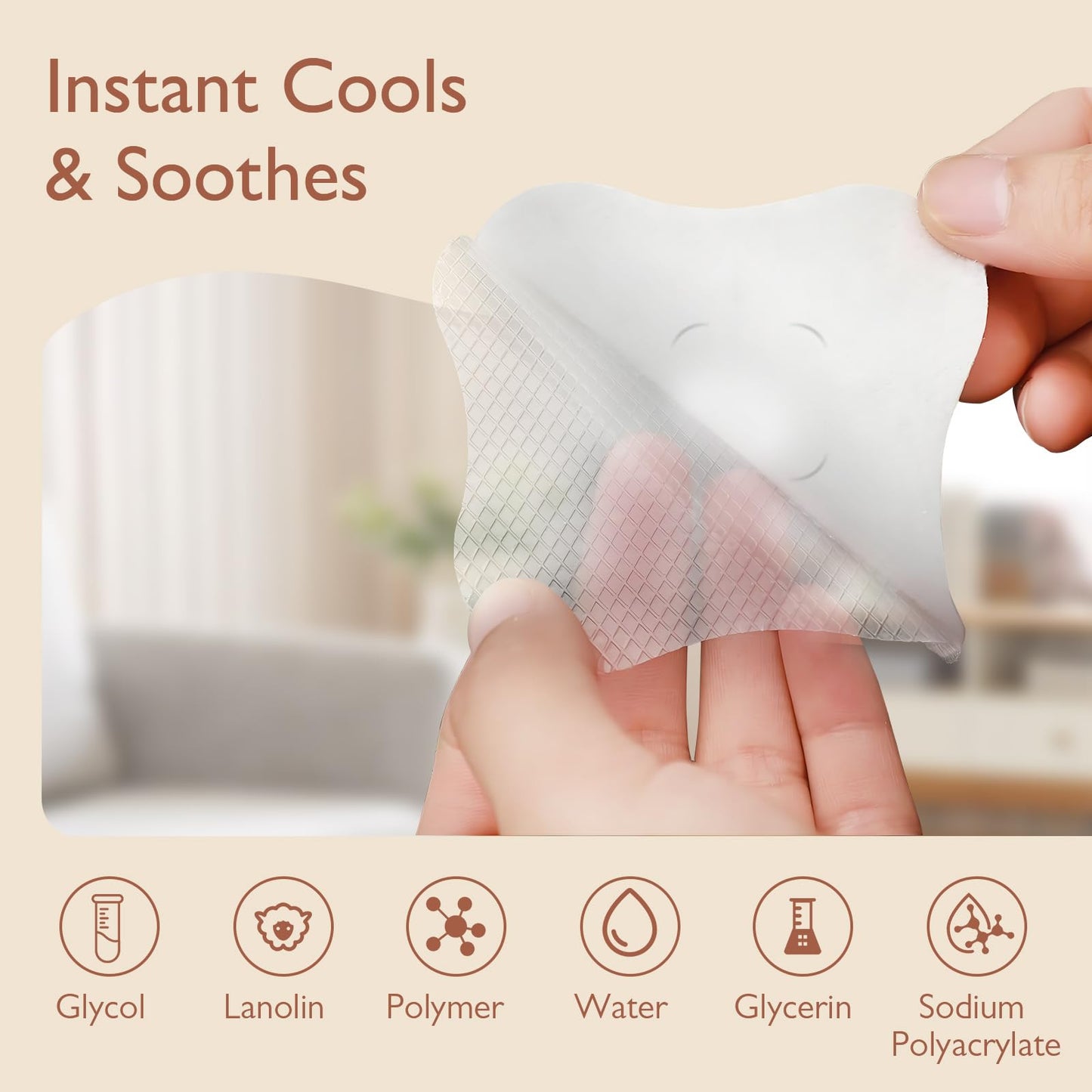 Hydrogel Soothing Gel Pads For Breastfeeding: Breast Pads Reusable For Instant Pain Relief | Provides Cooling Effect | Healing N