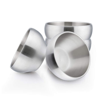 Haware Heavy 18/8(304) Stainless Steel Bowls(Double Walled), 12 Oz Kids Toddlers Feeding/Soup/Snacks Bowls, Unbreakable And Dish