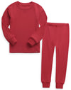 Vaenait Baby Kids Long Sleeve Sleepwear Pajamas 2Pcs Set Modal Red Xs