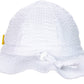 Dasmini Baby & Toddler Wide Brim Sun Hats Upf 50+ Sun Protection Bucket Cap Cute Adjustable Hat (Wht Seersucker, 6-24M)