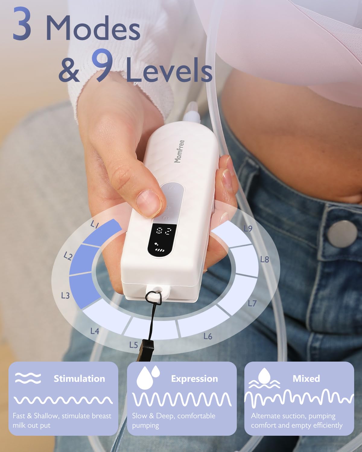 K3 Breast Pump Hands-Free Mini Pump Motor With Belt Clip, Ultra-Lightweight & Leak-Proof Electric Portable Wearable Breastfeedin
