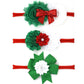 Miuion Baby Girl Nylon Christmas Headbands/Green Red White Sequin Bowknot - Pack Of 3 (Satin Flower Set)