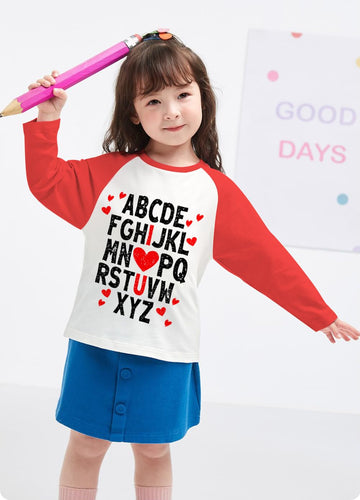 Toddler Valentines Day Tshirts Boys I Love You Shirt Holiday Raglan Sleeve Kids Love Heart Tees 5T