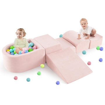 Infans Climbing Toys For Toddlers, Foam Climbing Blocks And Ball Pit For Baby, 5Pc Kids Climb And Crawl Block Activity Structure