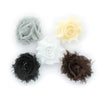 My Lello 1.75 Small Shabby Flower Baby Hair Clippie Variety 5-Pack - Gray/Ivory/White/Black/Brown