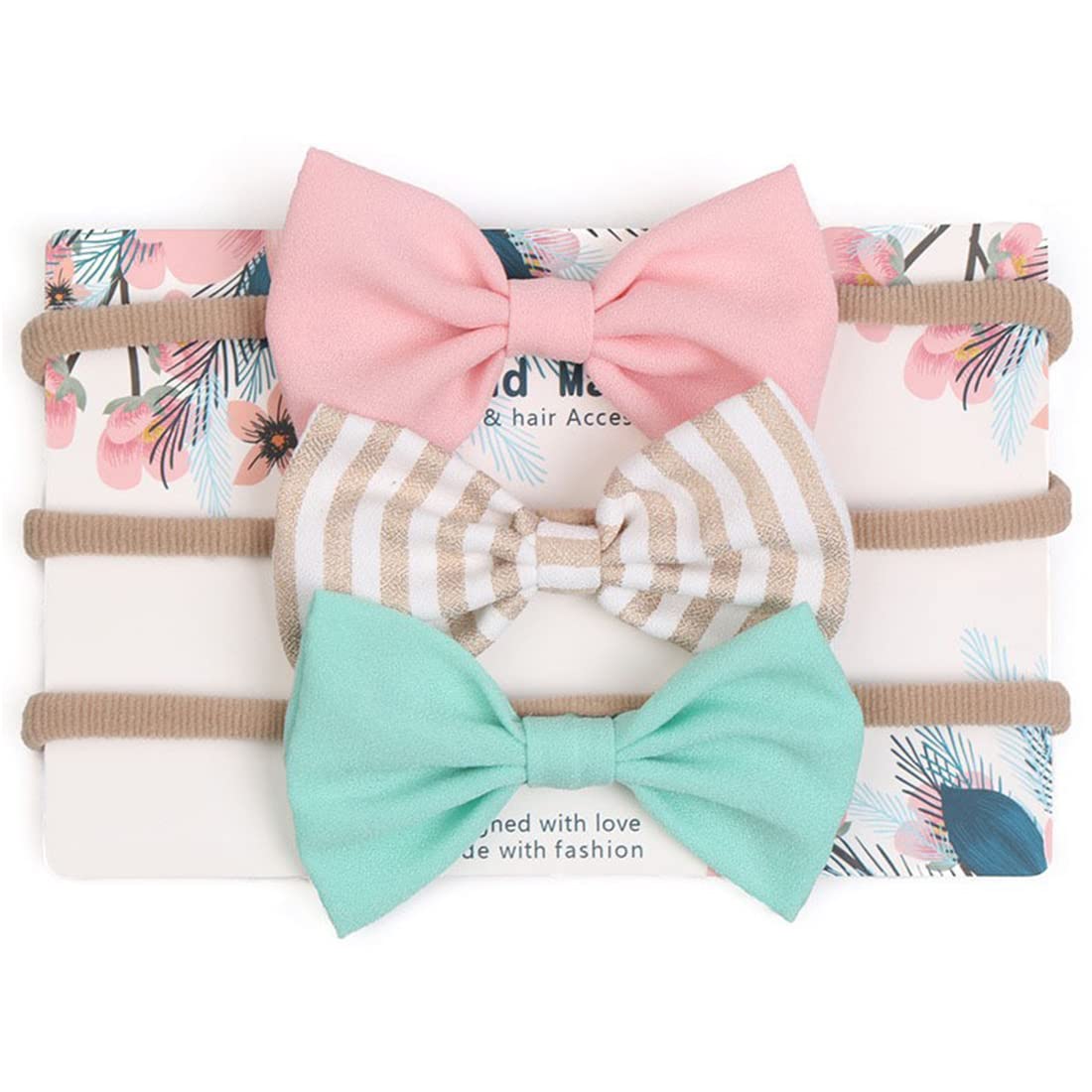 Zibuyu Headband For Baby Girl Nylon Soft Hair Bow For Baby Girl Elastic Head Bow For Small Girls 06 Months Baby Head Accessorie