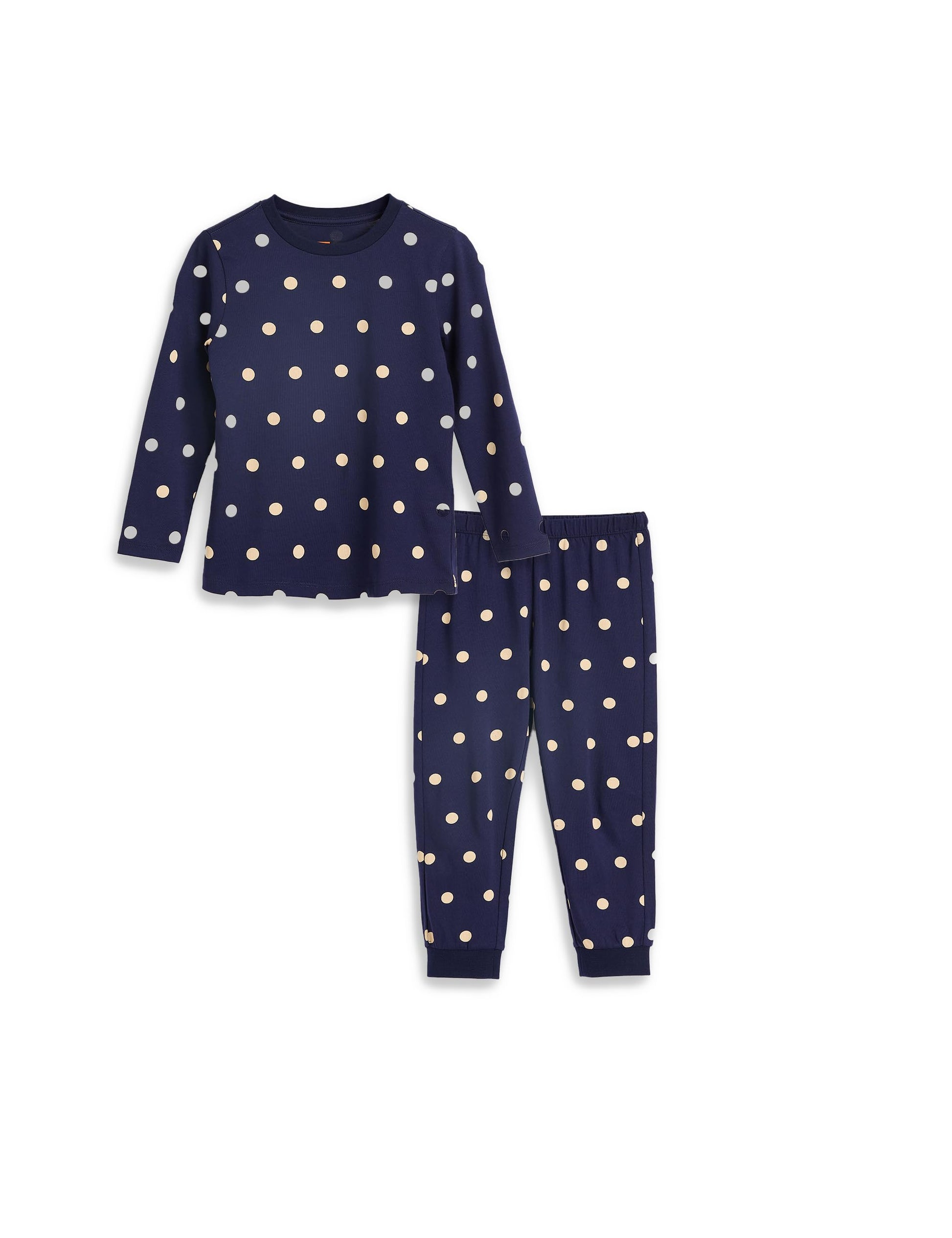 Amazon Brand  Symbol Girls Night Dress | 100% Cotton TShirt & Pajama Set | Age 212 Years (KDSLGSS2507_Navy_45 Years)