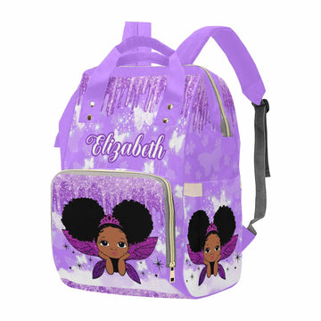 MyPupSocks Diaper Bag Personalized with Name, Multifunction Custom Diaper Bag Nursing Baby Bags Nappy Bag for Baby Girl Boy, Lar
